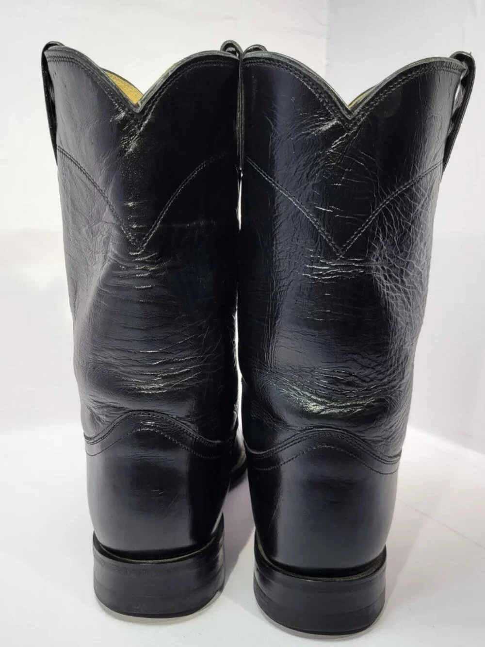 Justin Jackson Classic Men's Size 8.5D Black Leather Western Roper Boots 3133